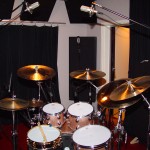 Ben Smith's drum kit all set to record