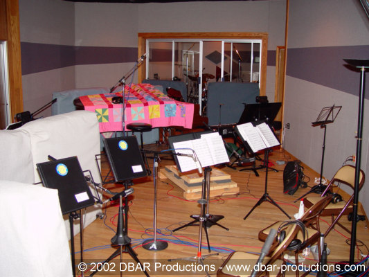 Big Band recording setup in Studio A at Triad Studios