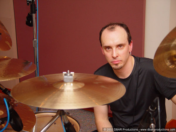 Queensryche Drummer Scott Rockenfield working hard at Jupiter Studios